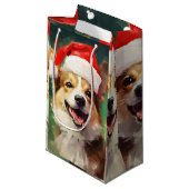 Corgi Kerstborstel schilderen kunstwerk Klein Cadeauzakje (Voorkant Gekanteld)