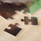 Corgi Kerstborstel schilderen kunstwerk Legpuzzel (Zijkant)