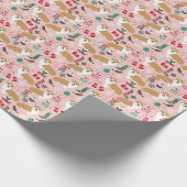 Corgi Kerstcadeaubonnen Cadeaupapier (Hoek)