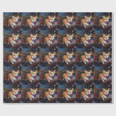 Corgi Kerstfeest Seizoen Cadeaupapier (Vlak)