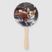Corgi Kerstfeest Seizoen Handwaaier (Achterkant)