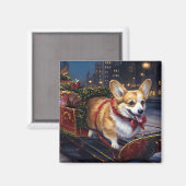 Corgi Kerstfeest Seizoen Magneet (Voorkant / Achterkant)