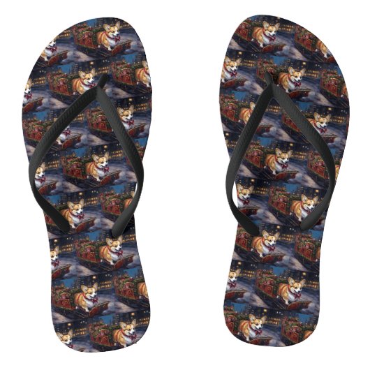 Corgi Kerstfeest Seizoen Teenslippers (Voetbed)