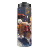 Corgi Kerstfeest Seizoen Thermosbeker (Voorkant)