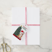 Corgi Kersthond met Tail Cute Personalized Cadeaulabel (Met Touw)