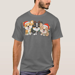 Corgi-kersthonden met kerst Dieren met een luike h T-shirt