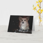 Corgi-kerstkaart Kaart (Gele Bloem)