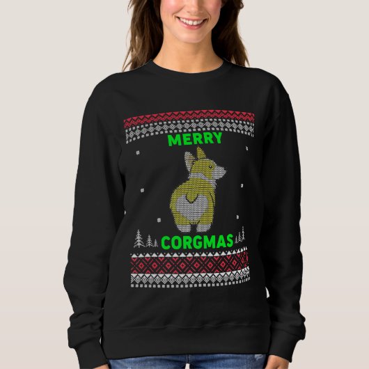 Corgi KerstkerkerMerry Corgmas Corgi Ugly Trui (Voorkant)