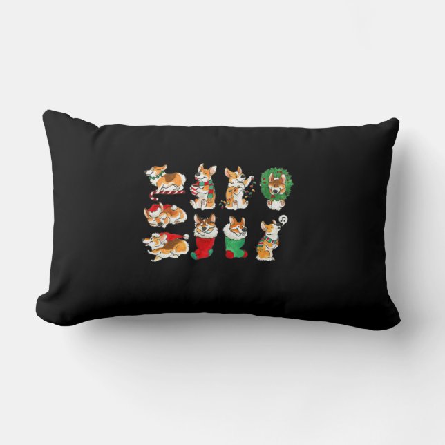 Corgi Kerstkerstmis Funny Kerstmis Kussen (Voorkant)