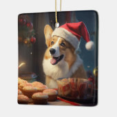 Corgi Kerstkoekjes Feestelijke vakantie Keramisch Ornament (Links)