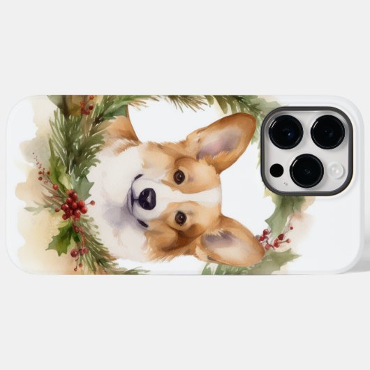 Corgi Kerstkrans feestelijke pup Case-Mate iPhone Case (Achterkant (horizontaal))