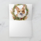 Corgi Kerstkrans feestelijke pup Kaart (Binnen)