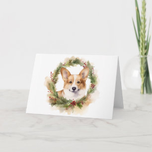 Corgi Kerstkrans feestelijke pup Kaart