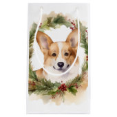 Corgi Kerstkrans feestelijke pup Klein Cadeauzakje (Voorkant)