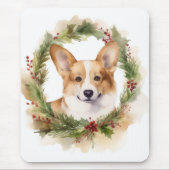 Corgi Kerstkrans feestelijke pup Muismat (Voorkant)