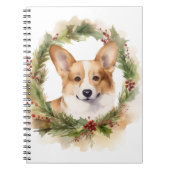 Corgi Kerstkrans feestelijke pup Notitieboek (Voorkant)