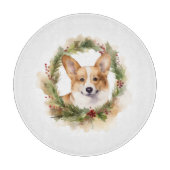 Corgi Kerstkrans feestelijke pup Snijplank (Voorkant)