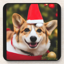 Corgi kerstlol. Cogi in een kerstpet