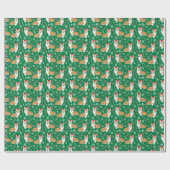 corgi kerstman santa paws inpakpapier (Vlak)