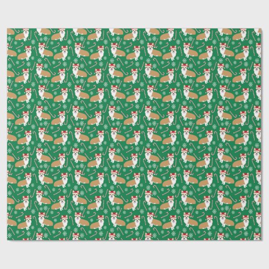 corgi kerstman santa paws inpakpapier (Vlak)