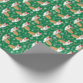 corgi kerstman santa paws inpakpapier (Hoek)