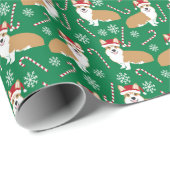 corgi kerstman santa paws inpakpapier (Rol Hoek)