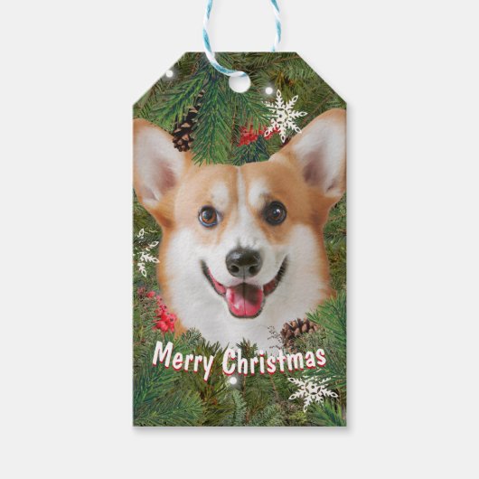 Corgi Kerstmis Cadeaulabel (Voorkant)