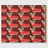 Corgi Kerstmis Cadeaupapier (Vlak)