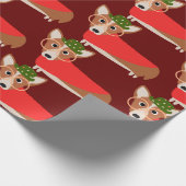 Corgi Kerstmis Cadeaupapier (Hoek)