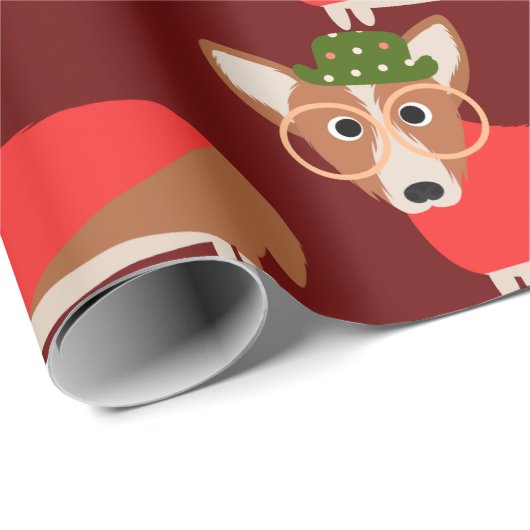 Corgi Kerstmis Cadeaupapier (Rol Hoek)