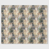 Corgi Kerstmis Cadeaupapier (Vlak)