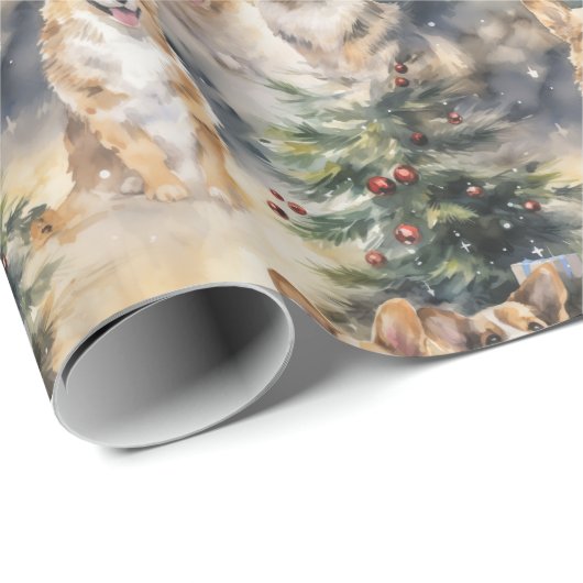 Corgi Kerstmis Cadeaupapier (Rol Hoek)
