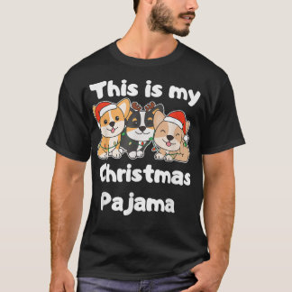 Corgi Kerstmis Dit is mijn kerstpajama T-shirt