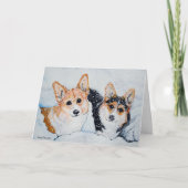 Corgi Kerstmis Feestdagen Kaart (Voorkant)