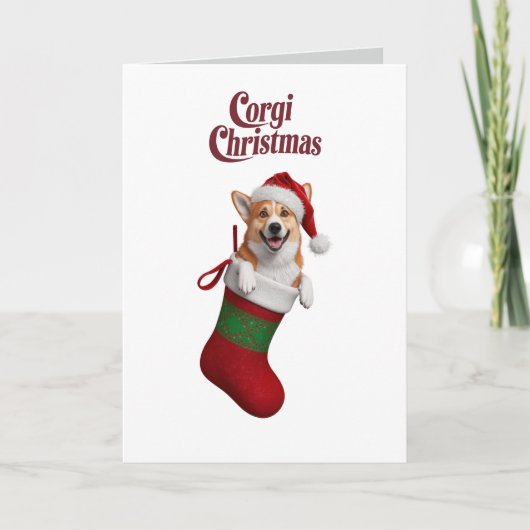 Corgi Kerstmis Feestdagen Kaart (Voorkant)