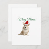 Corgi Kerstmis Feestdagenkaart (Voorkant / Achterkant)