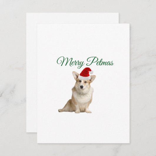 Corgi Kerstmis Feestdagenkaart (Voorkant / Achterkant)