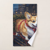 Corgi Kerstmis Feestelijk Seizoen Bad Handdoek (Handdoek)