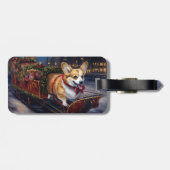Corgi Kerstmis Feestelijk Seizoen Bagagelabel (Achterkant horizontaal)