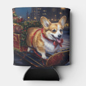 Corgi Kerstmis Feestelijk Seizoen Blikjeskoeler (Achterkant)