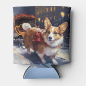 Corgi Kerstmis Feestelijk Seizoen Blikjeskoeler (Voorkant)
