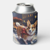 Corgi Kerstmis Feestelijk Seizoen Blikjeskoeler (Blikje Achterkant)