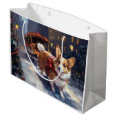 Corgi Kerstmis Feestelijk Seizoen Groot Cadeauzakje (Achterkant Gekanteld)