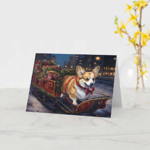Corgi Kerstmis Feestelijk Seizoen Kaart