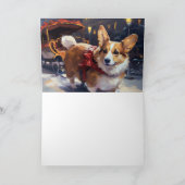 Corgi Kerstmis Feestelijk Seizoen Kaart (Binnen)