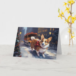 Corgi Kerstmis Feestelijk Seizoen Kaart