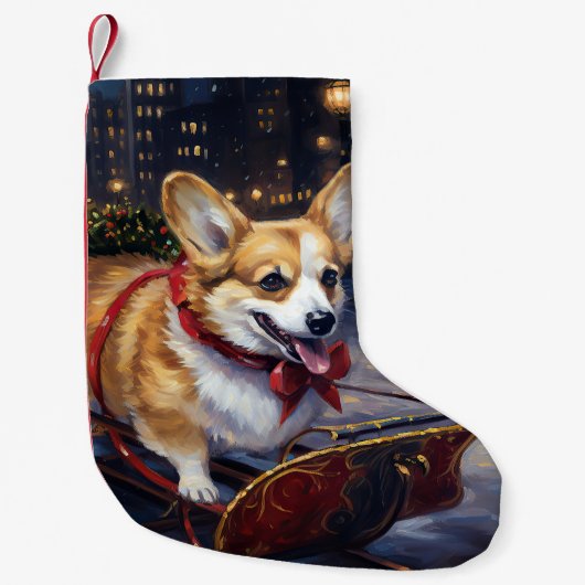 Corgi Kerstmis Feestelijk Seizoen Kleine Kerstsok (Voorkant)