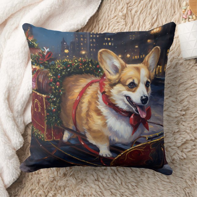 Corgi Kerstmis Feestelijk Seizoen Kussen (Deken)