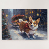 Corgi Kerstmis Feestelijk Seizoen Legpuzzel (Horizontaal)