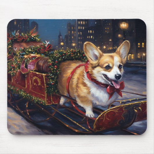 Corgi Kerstmis Feestelijk Seizoen Muismat (Voorkant)